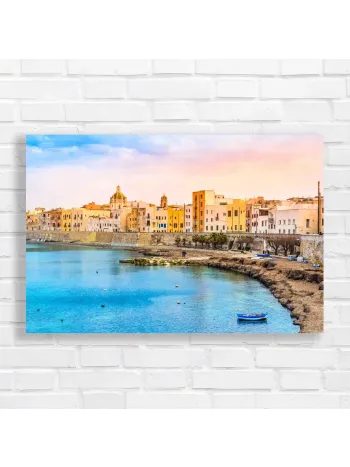 Coastal Italian Cityscape & Ocean Canvas Print