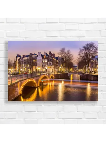 Enchanting Amsterdam Canal Bridge Canvas Print