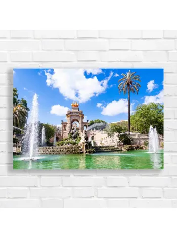 Barcelona Fountain Park Canvas Print