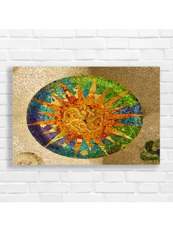 Vibrant Sun Mosaic Artwork Canvas Print