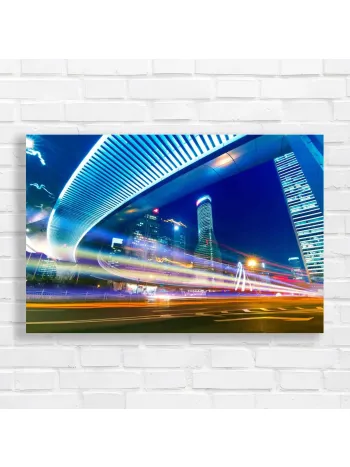 Modern City Lights Blur Canvas Print