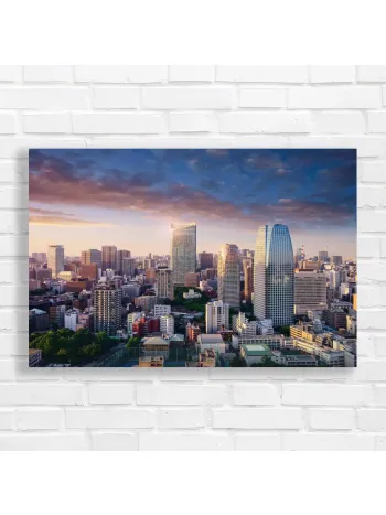 Tokyo Skyline Sunset Cityscape Canvas Print