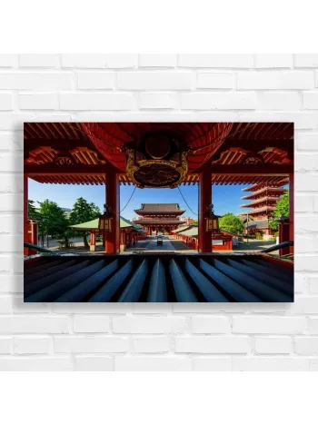 Serene Japanese Temple Archway Canvas Print